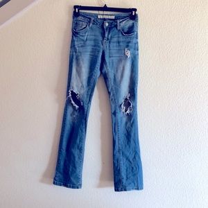 Distressed denim jeans size 3 (26)